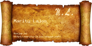 Marity Lajos névjegykártya